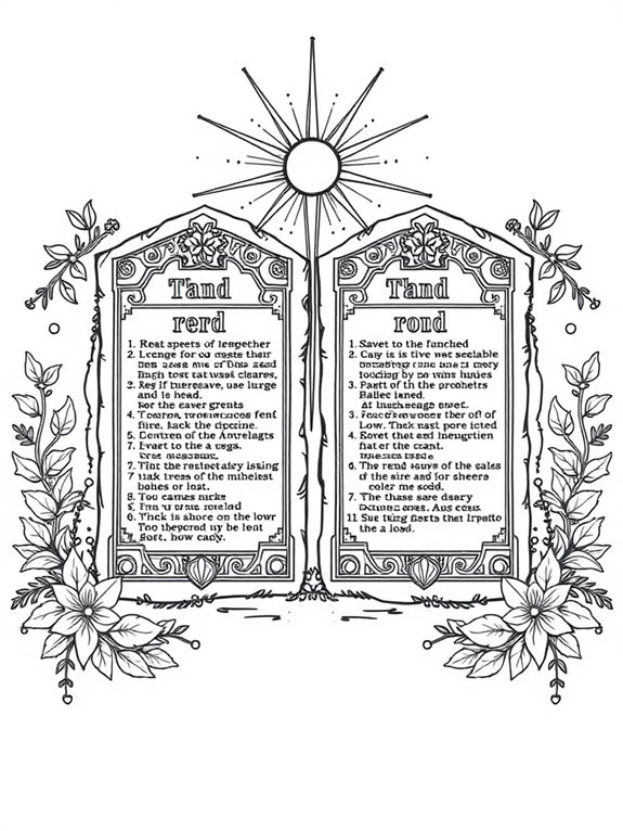 coloring page for commandments