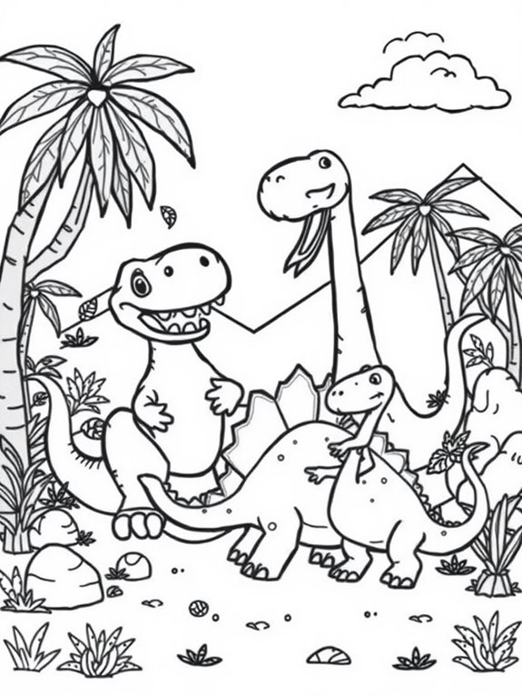 coloring page for dinosaurs