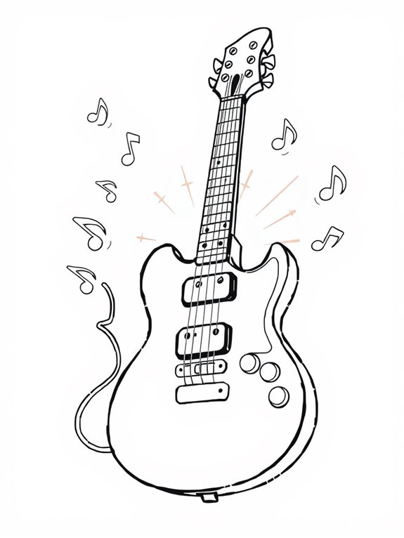 coloring page for guitar