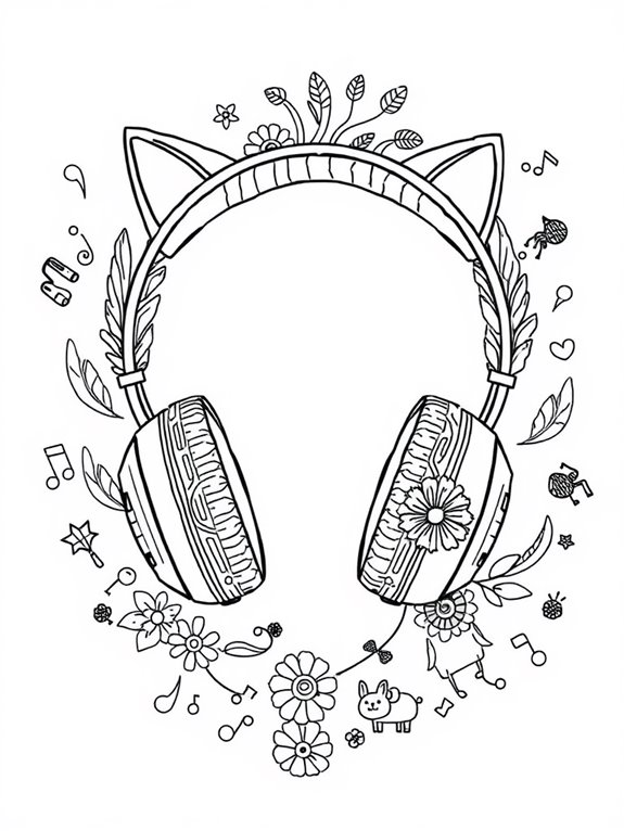 coloring page for headphones