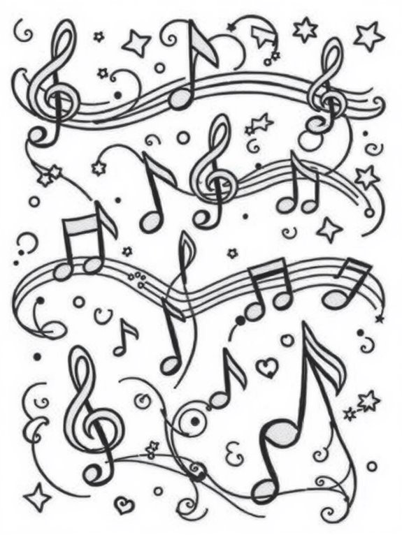 coloring page for music