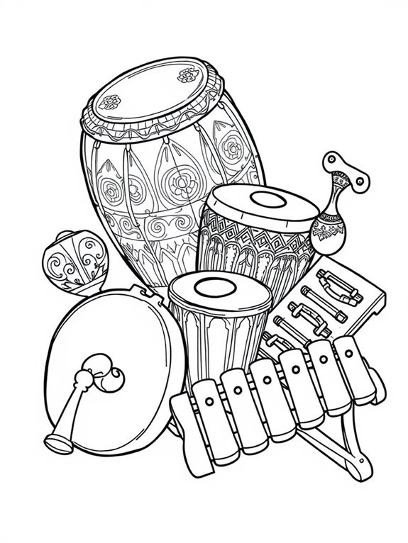 coloring page for percussion