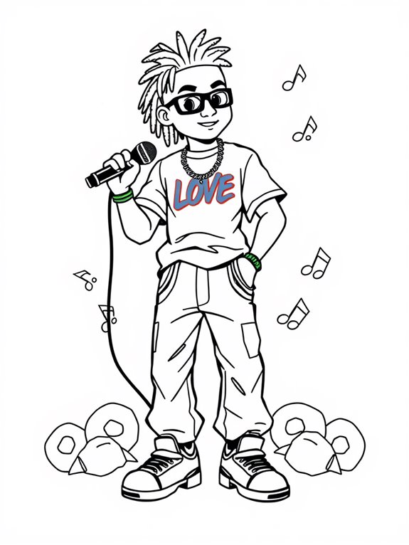 coloring page for rappers