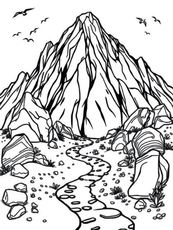 coloring page for rocks