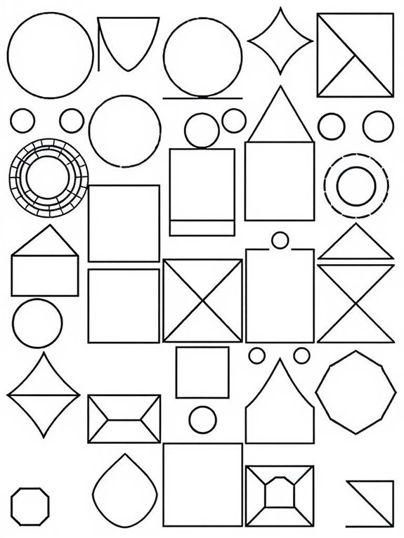 coloring page geometric shapes