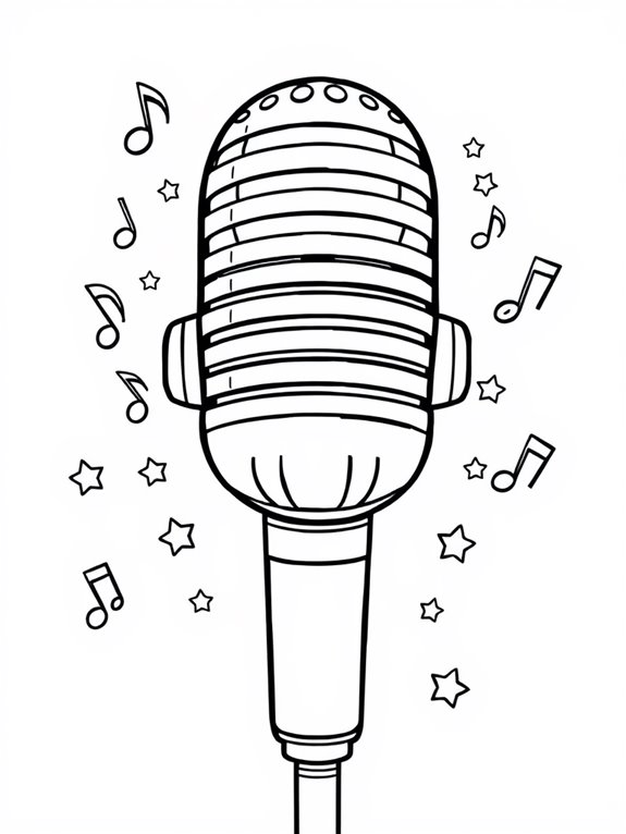 coloring page microphone design