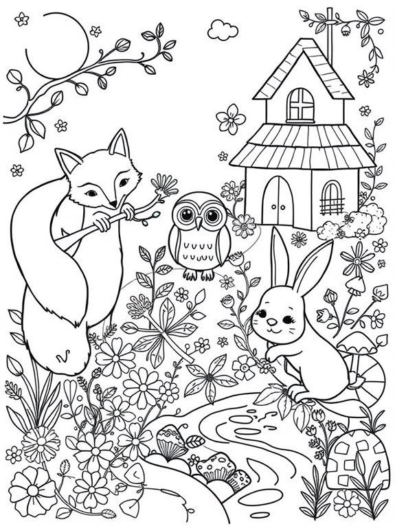 coloring page of animals