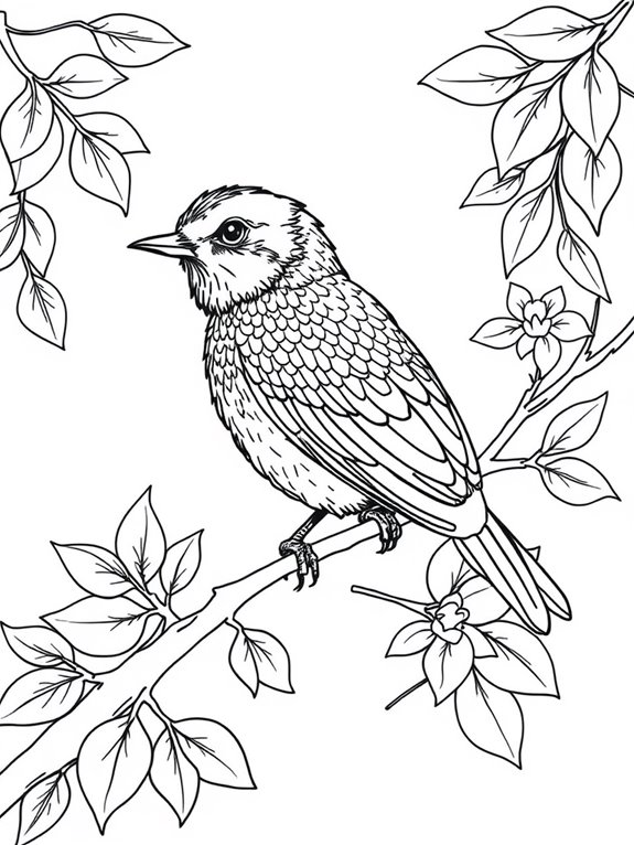 coloring page of bird