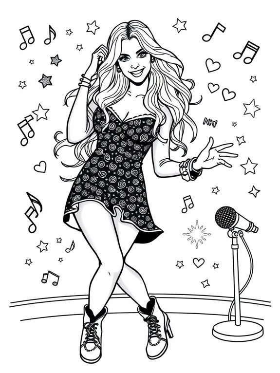 coloring page of britney