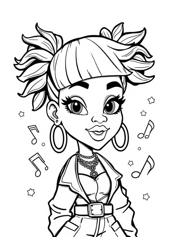 coloring page of cardi b