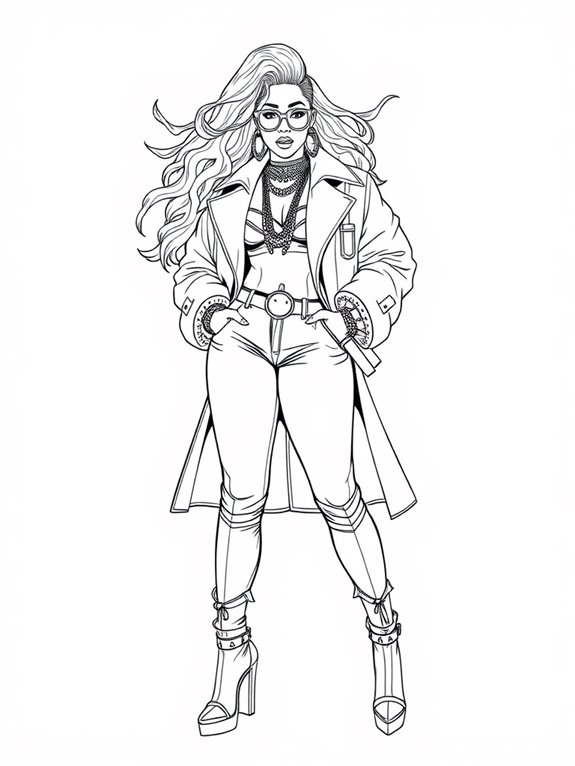 coloring page of cardi b