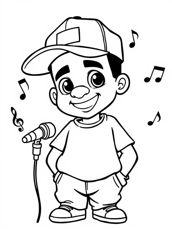 coloring page of cartoon nas