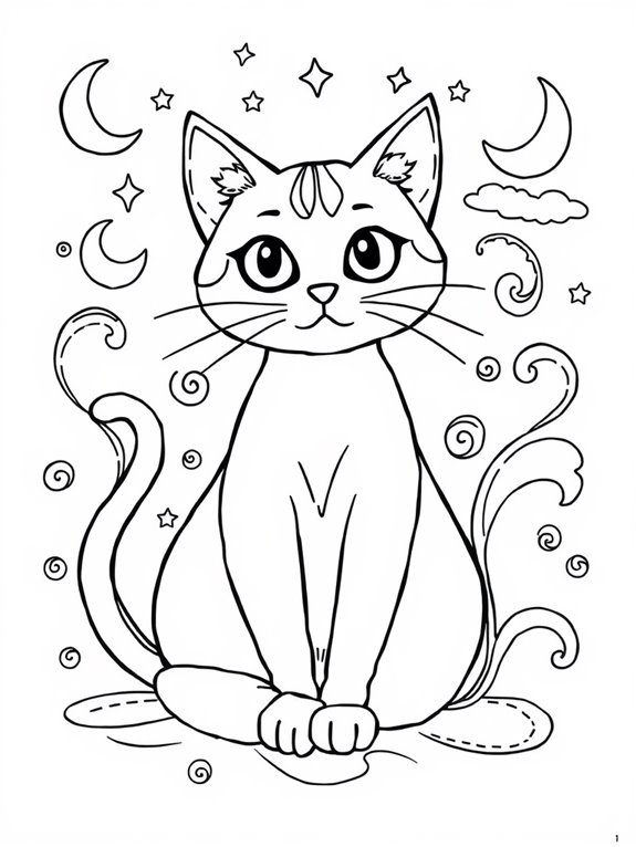 coloring page of cat