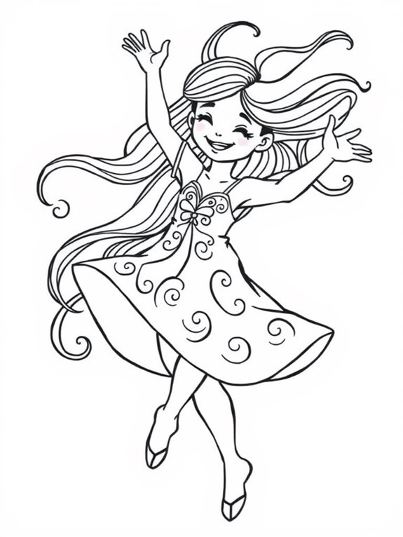 coloring page of dancer