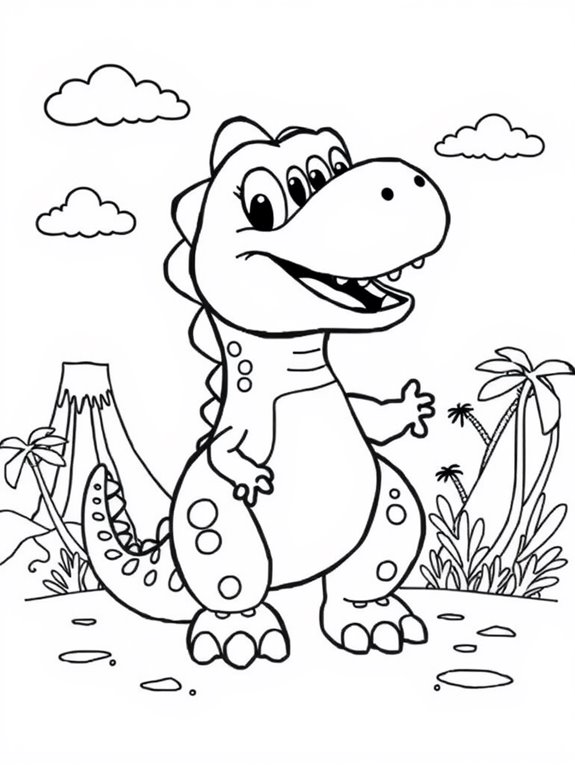 coloring page of dinosaur