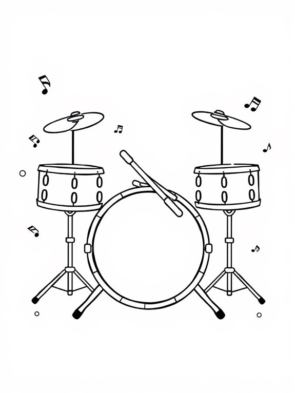 coloring page of drums