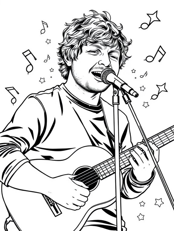 coloring page of ed sheeran