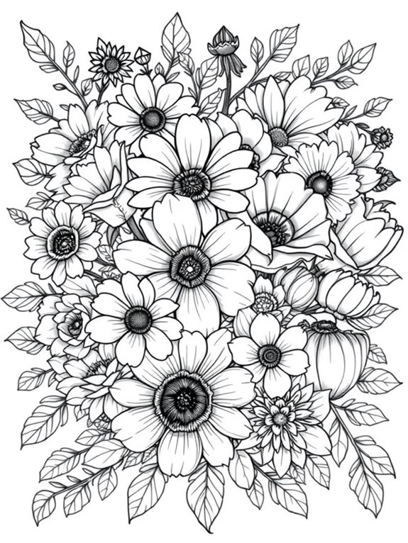 coloring page of flowers