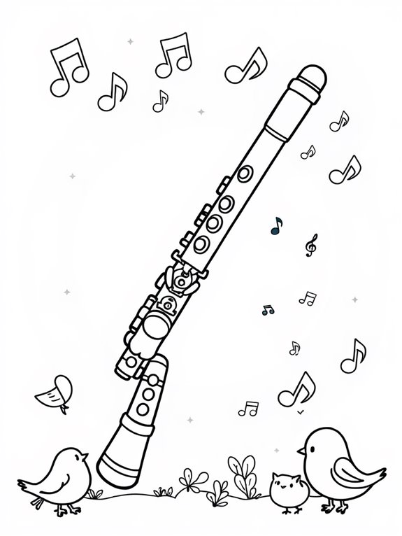 coloring page of flute