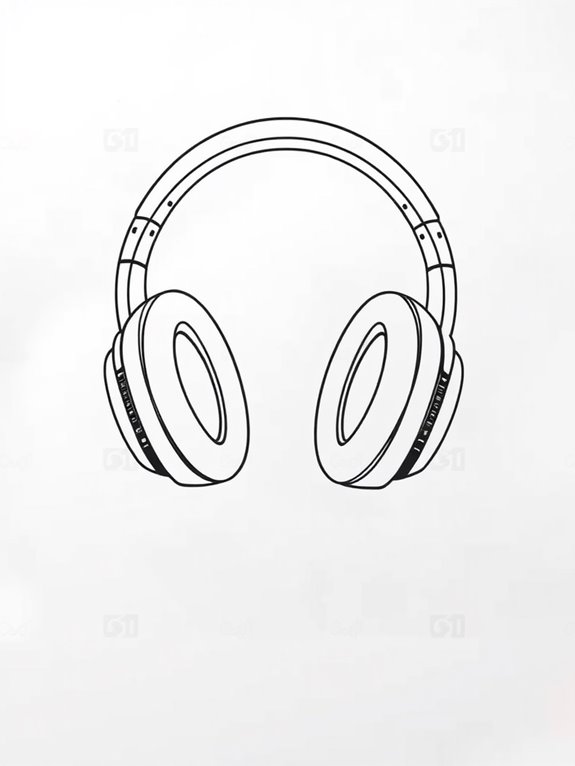 coloring page of headphones