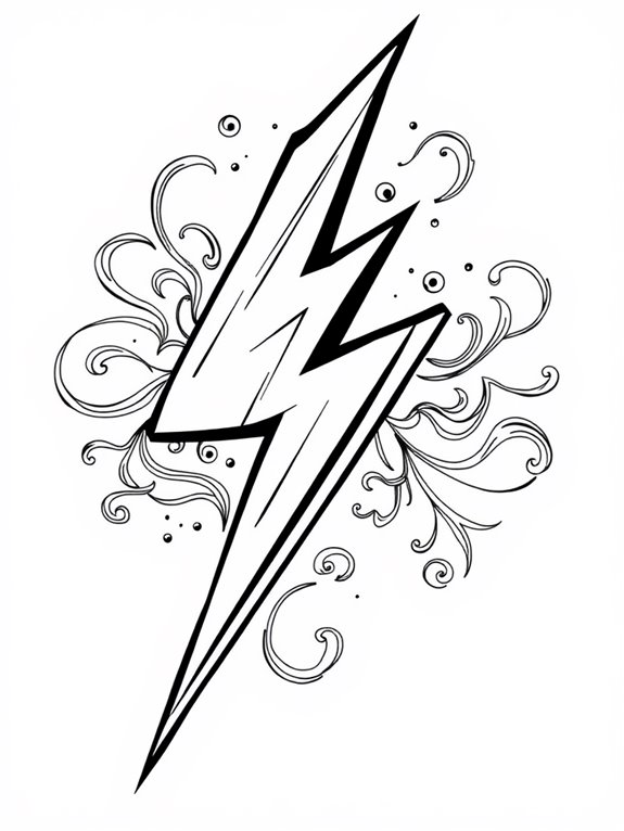 coloring page of lightning