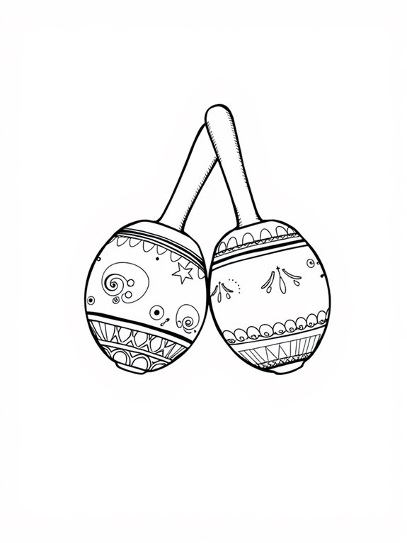 coloring page of maracas