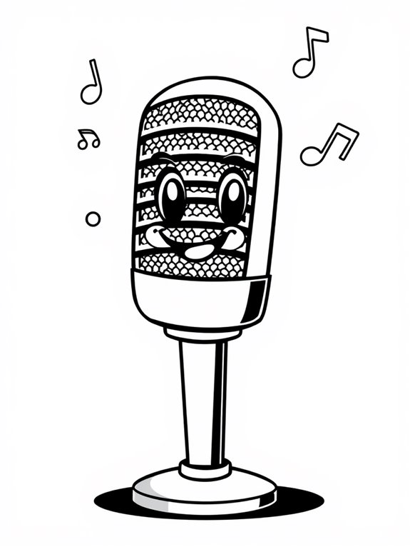 coloring page of microphone