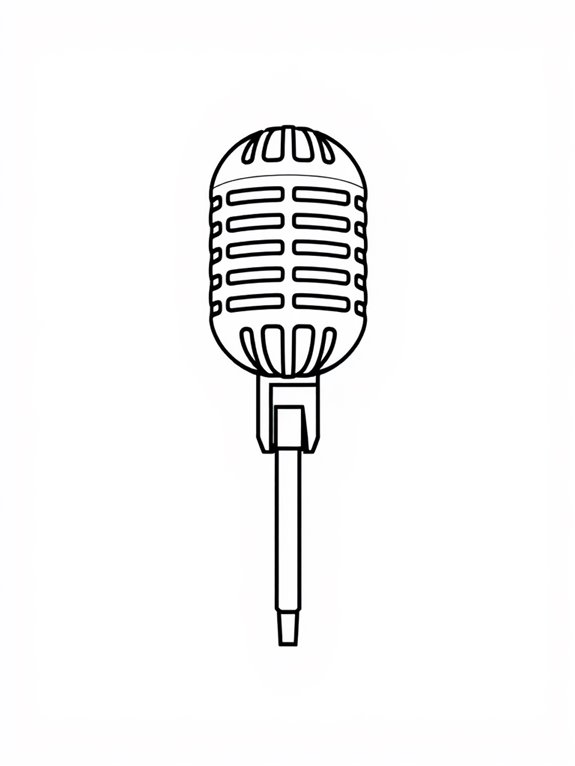 coloring page of microphone