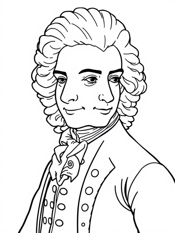 coloring page of mozart