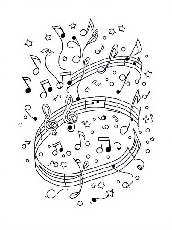 coloring page of music