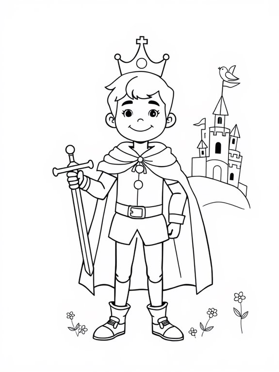 coloring page of prince