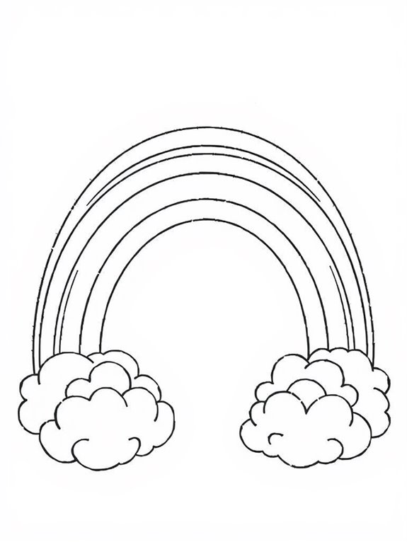 coloring page of rainbow