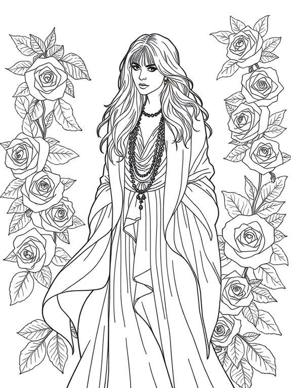 coloring page of roses