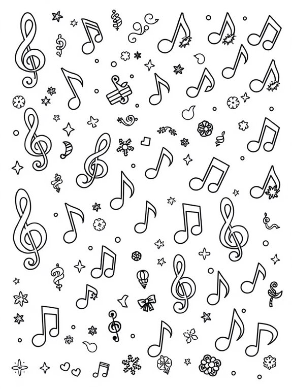 coloring page with music