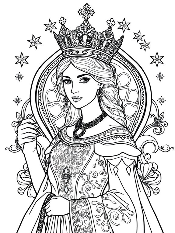 crown coloring page design