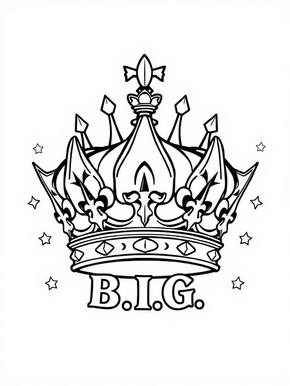 crown coloring page design