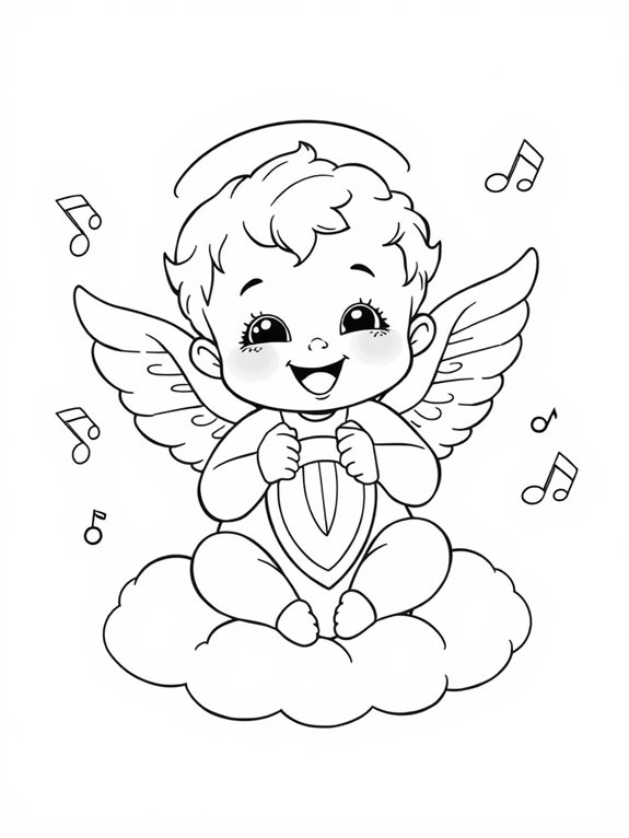 cute angel singing picture