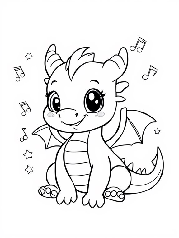 cute cartoon dragon coloring