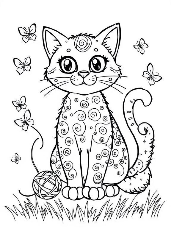 cute cat coloring page