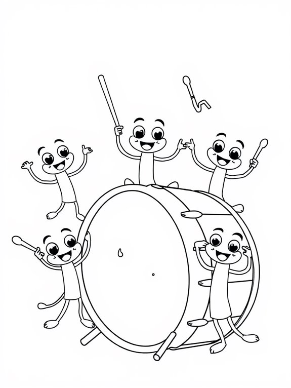 cute drumsticks coloring page