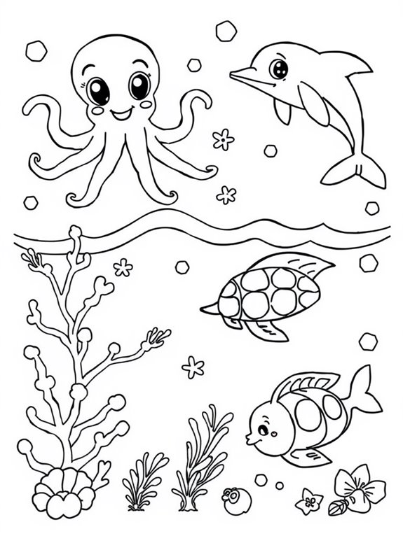 cute marine animal illustration