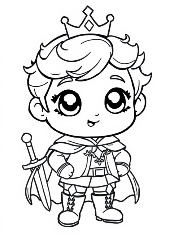 cute prince coloring page