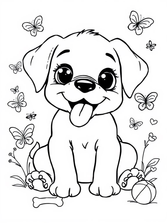 cute puppy coloring page