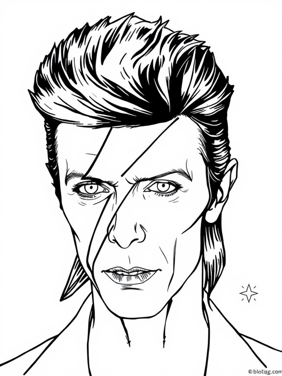 david bowie coloring page