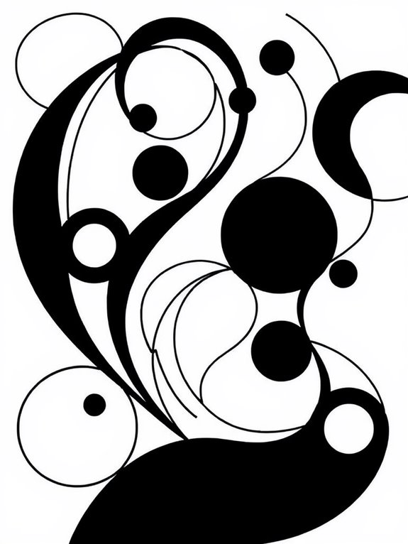 debussy inspired abstract coloring page