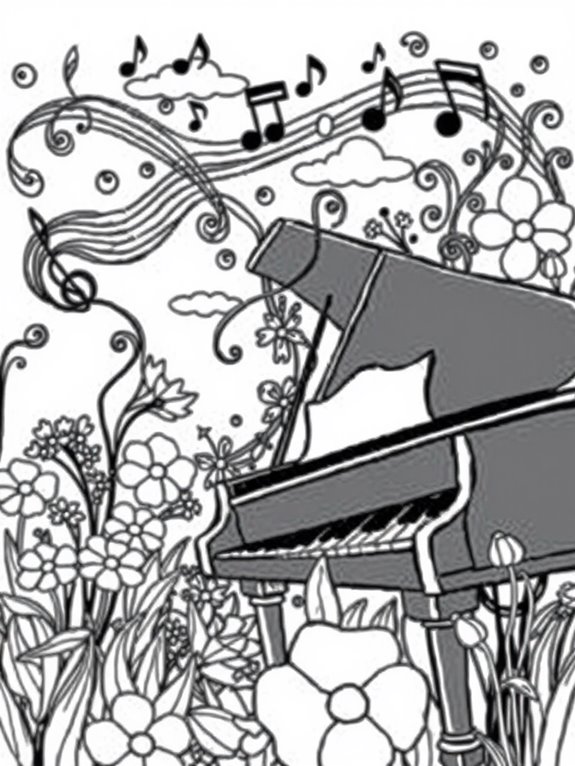 debussy inspired coloring page