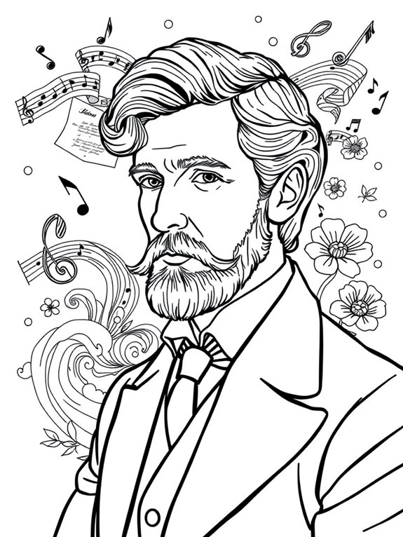 debussy inspired coloring page