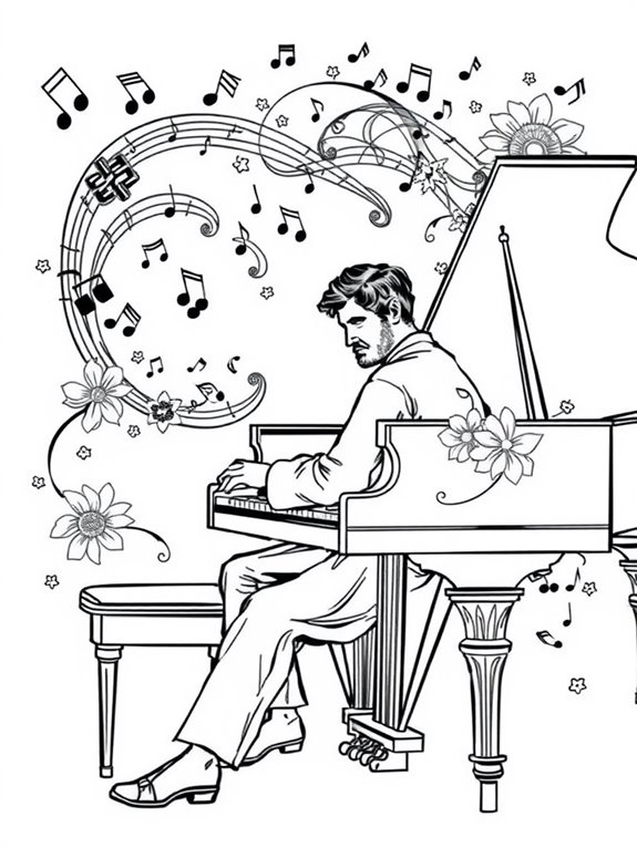 debussy themed coloring page