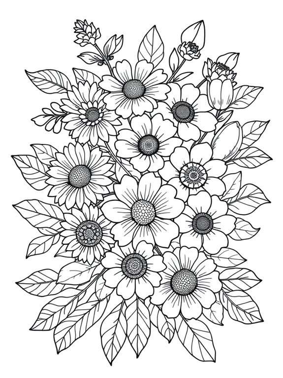 delicate floral coloring activity