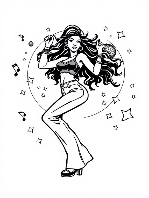 disco dancer coloring activity